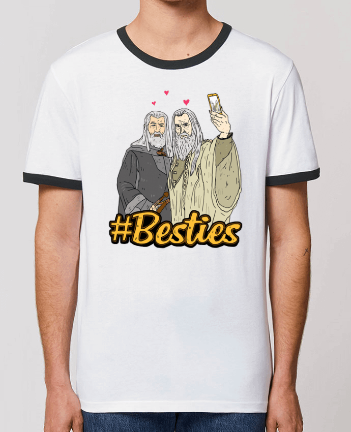 CAMISETA BORDES EN CONTRASTE UNISEX Stanley RINGER #Besties Seigneur des anneaux por Nick cocozza