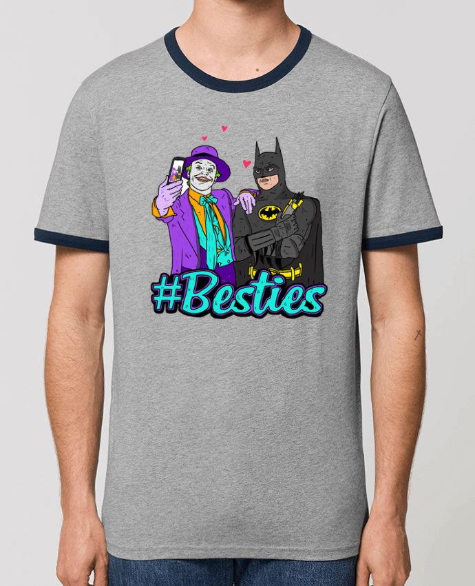 Unisex ringer t-shirt Ringer #Besties Batman by Nick cocozza