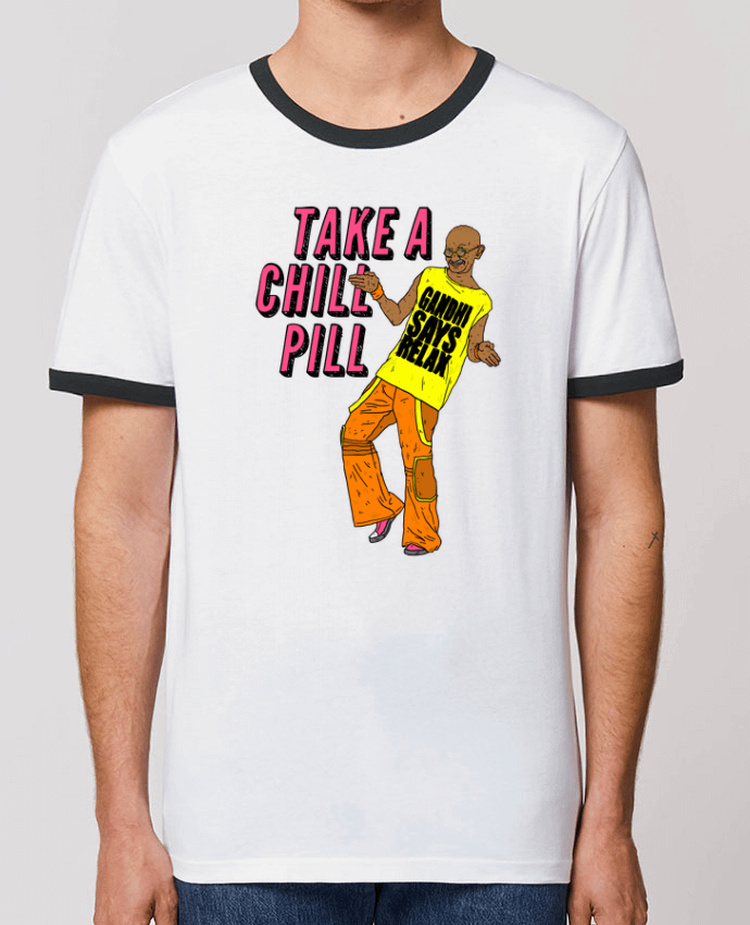CAMISETA BORDES EN CONTRASTE UNISEX Stanley RINGER Chill Pill por Nick cocozza