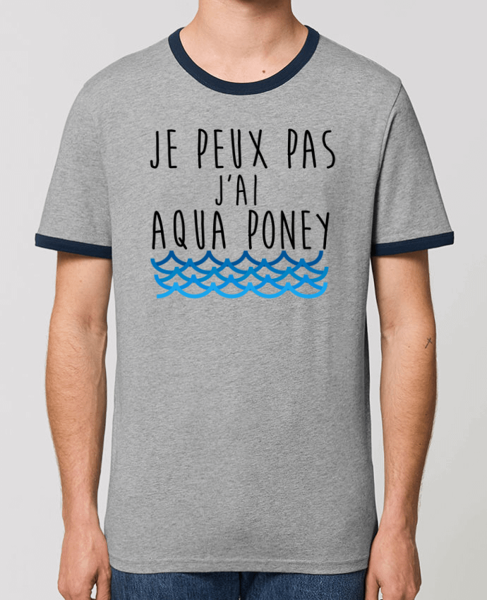 CAMISETA BORDES EN CONTRASTE UNISEX Stanley RINGER J'peux pas j'ai aqua poney por La boutique de Laura