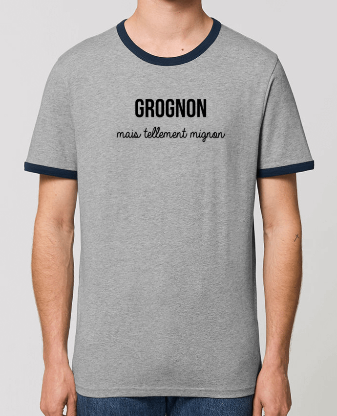 Unisex ringer t-shirt Ringer Grognon by tunetoo