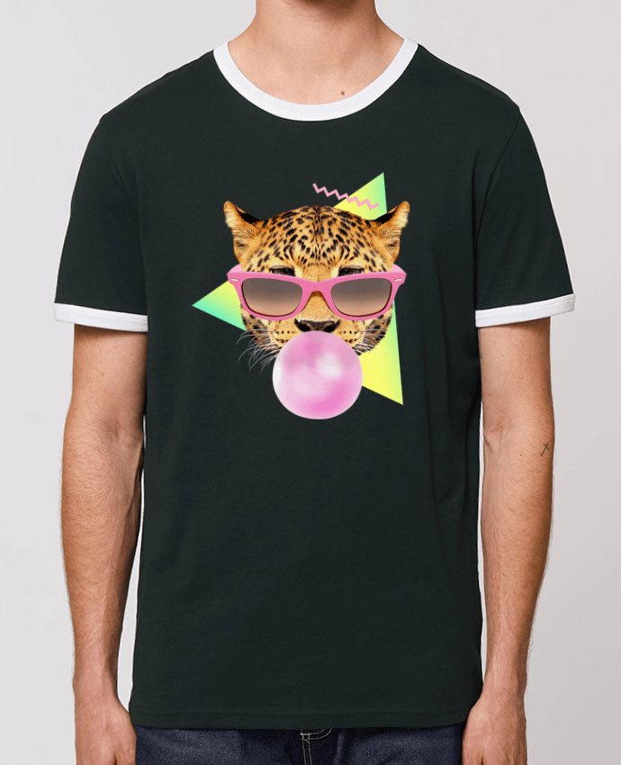 Unisex ringer t-shirt Ringer Bubble gum leo by robertfarkas