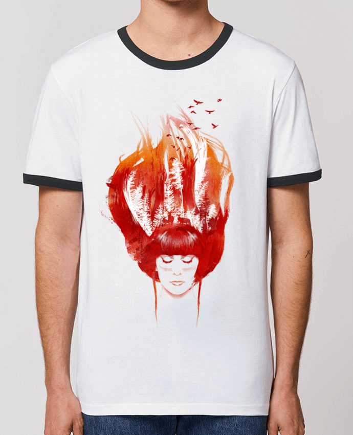 Unisex ringer t-shirt Ringer Burning forest by robertfarkas