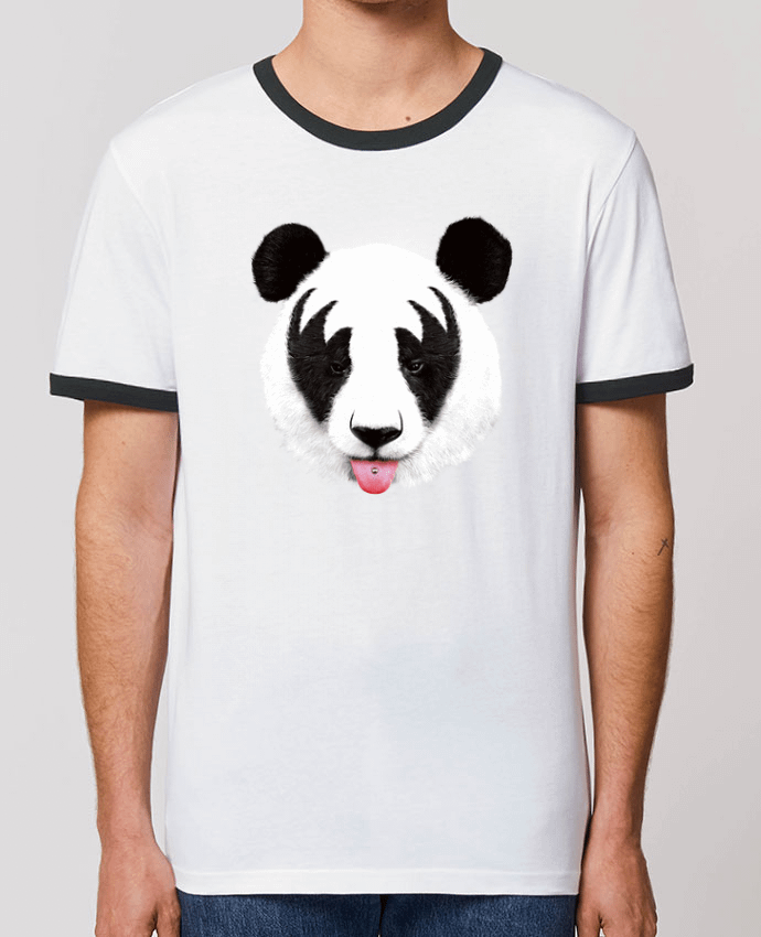 CAMISETA BORDES EN CONTRASTE UNISEX Stanley RINGER Kiss of a panda por robertfarkas