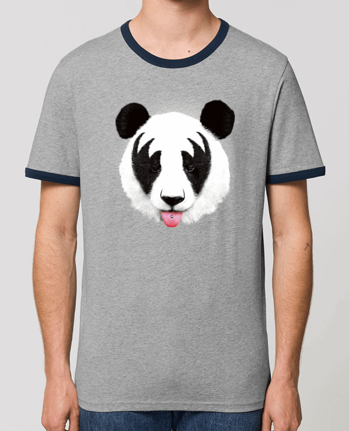 Unisex ringer t-shirt Ringer Kiss of a panda by robertfarkas