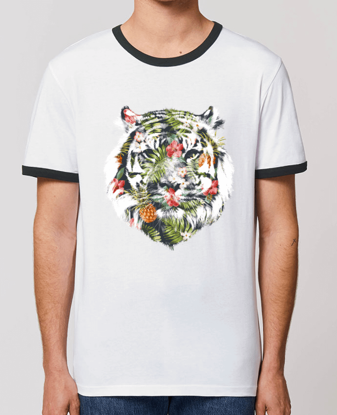 Unisex ringer t-shirt Ringer Tropical tiger by robertfarkas