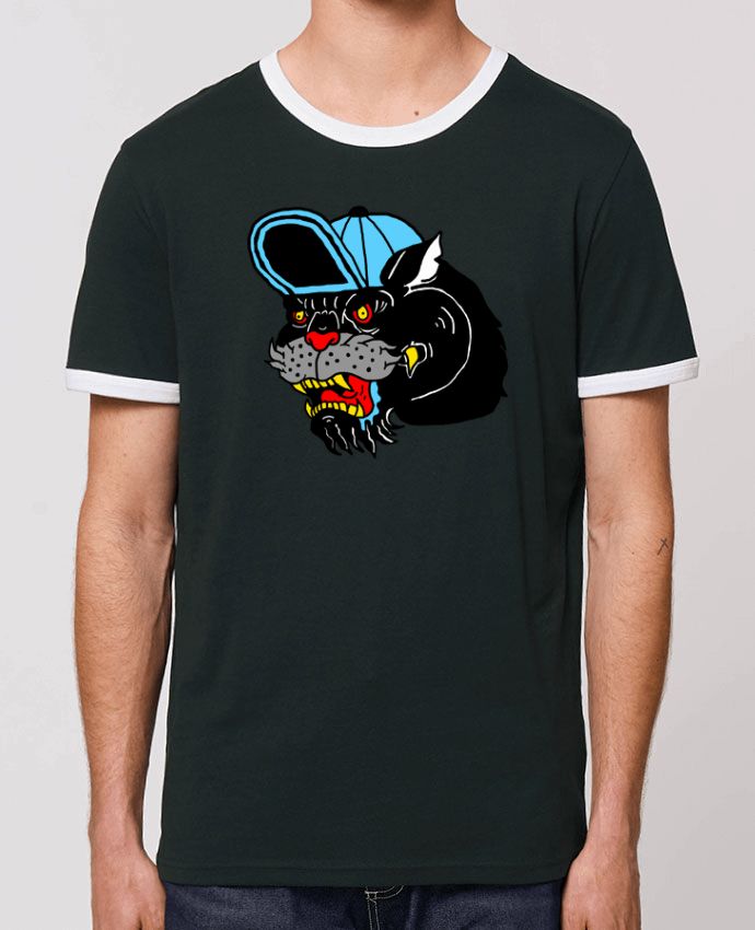 Unisex ringer t-shirt Ringer Panther by Nick cocozza