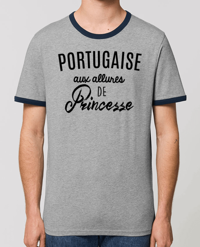 Unisex ringer t-shirt Ringer Portugaise aux allures de Princesse by La boutique de Laura