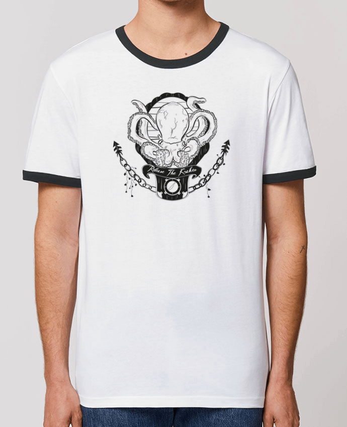 Unisex ringer t-shirt Ringer Release The Kraken by Tchernobayle