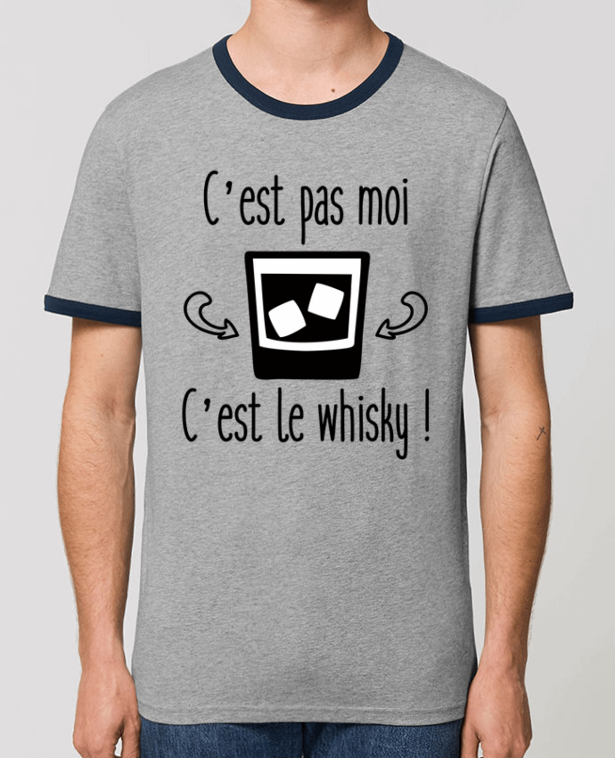 Unisex ringer t-shirt Ringer C'est pas moi c'est le whisky by Benichan