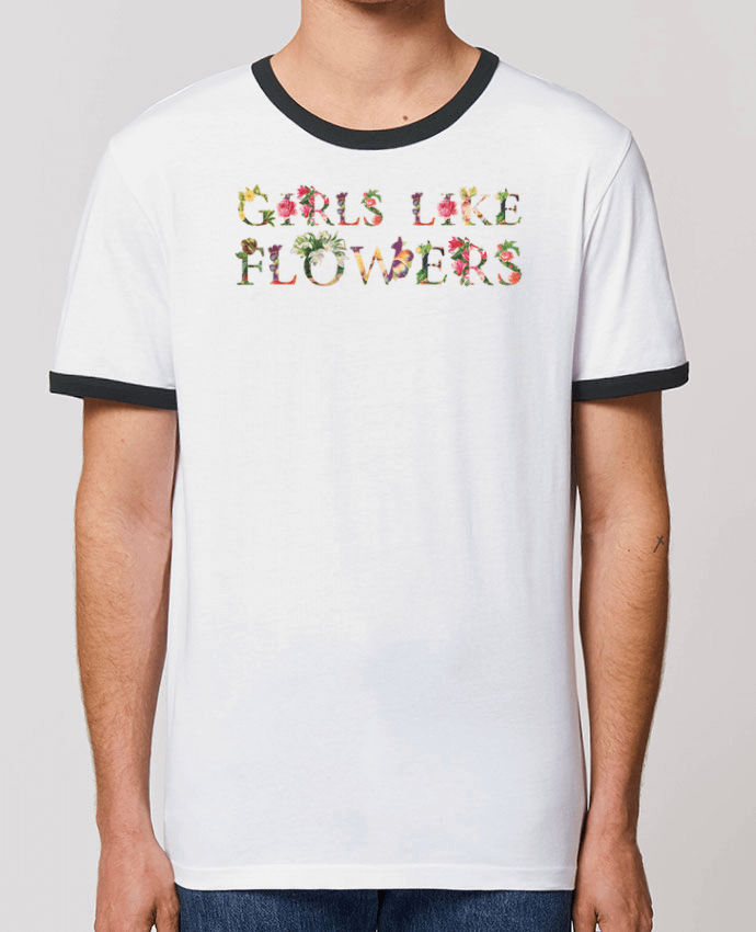 CAMISETA BORDES EN CONTRASTE UNISEX Stanley RINGER Girls like flowers por tunetoo