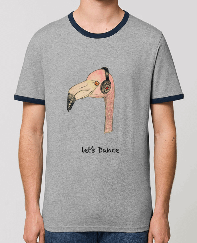 Unisex ringer t-shirt Ringer Flamingo LET'S DANCE by La Paloma by La Paloma