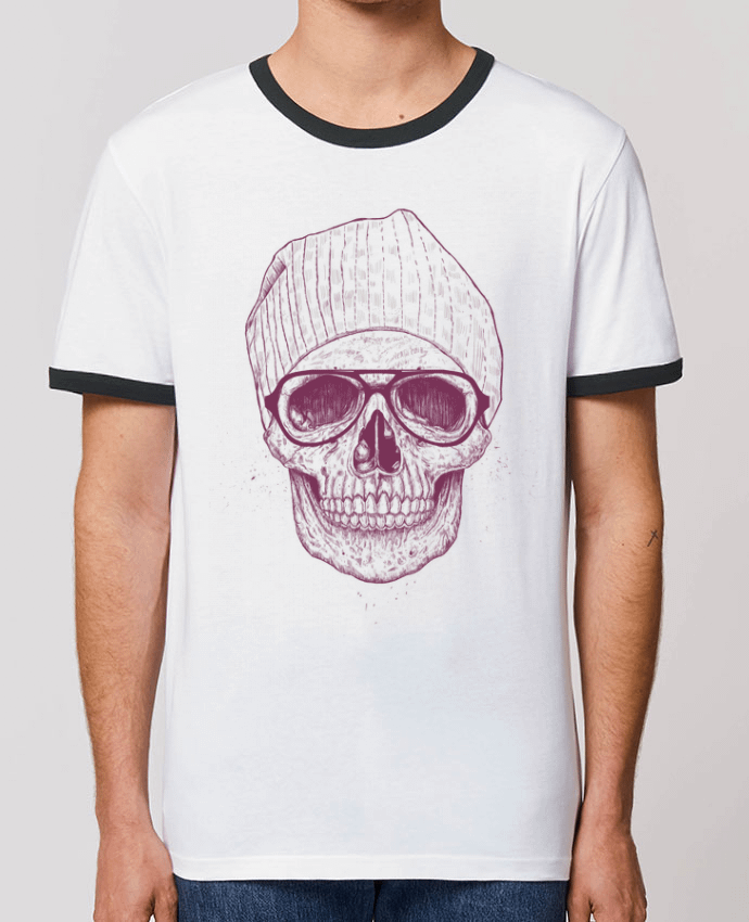 T-Shirt Contrasté Unisexe Stanley RINGER Cool Skull by Balàzs Solti