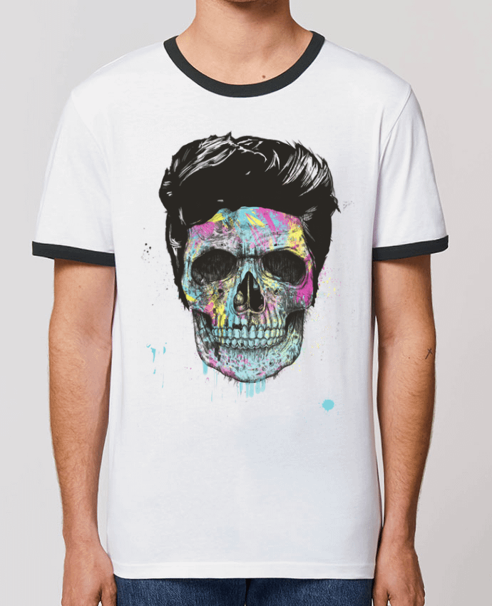 Unisex ringer t-shirt Ringer Death in Color by Balàzs Solti