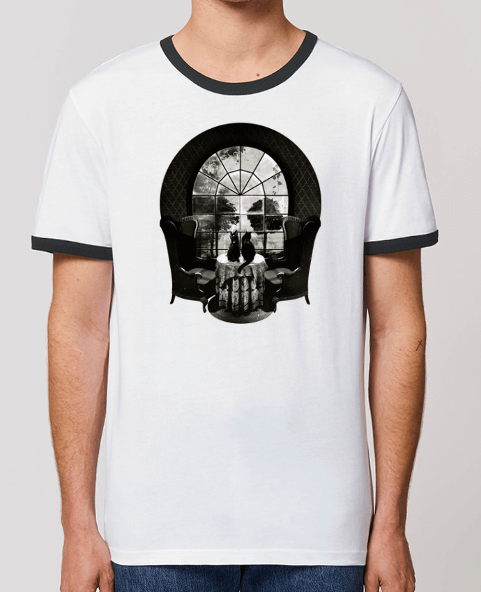 Unisex ringer t-shirt Ringer Room skull by ali_gulec