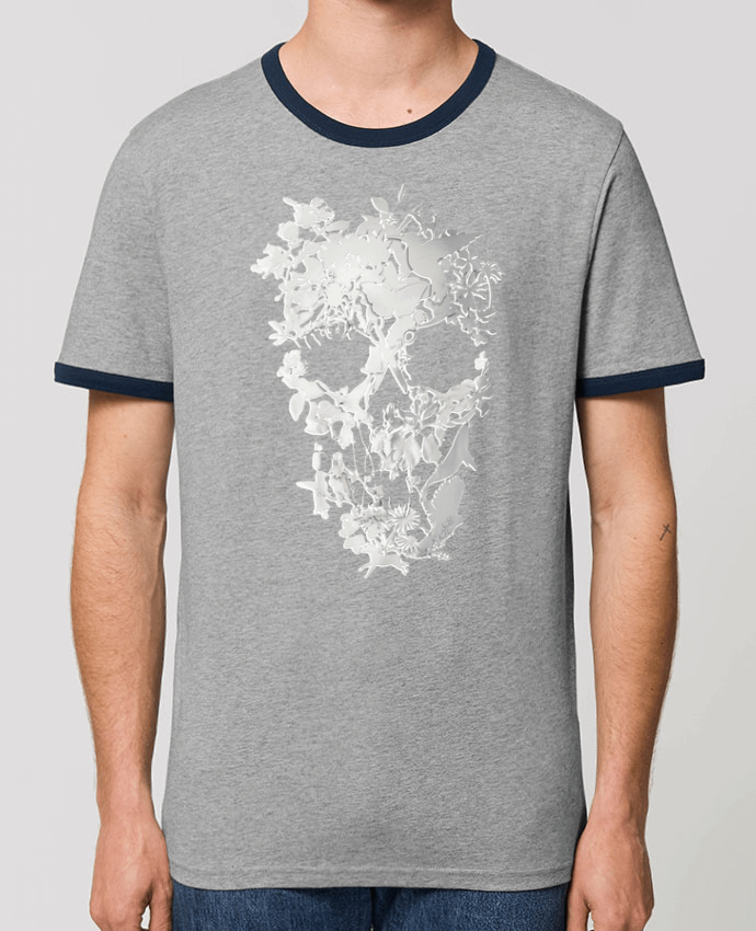 Unisex ringer t-shirt Ringer Simple Skull by ali_gulec