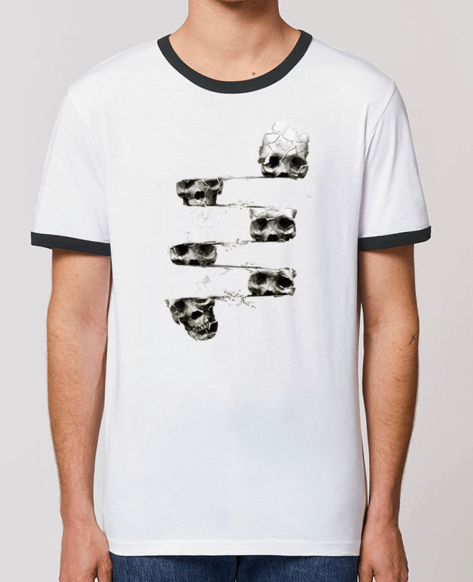 CAMISETA BORDES EN CONTRASTE UNISEX Stanley RINGER Skull 3 por ali_gulec