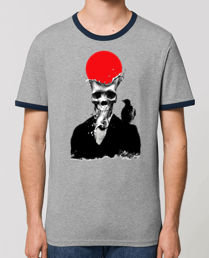 CAMISETA BORDES EN CONTRASTE UNISEX Stanley RINGER Splash skull por ali_gulec