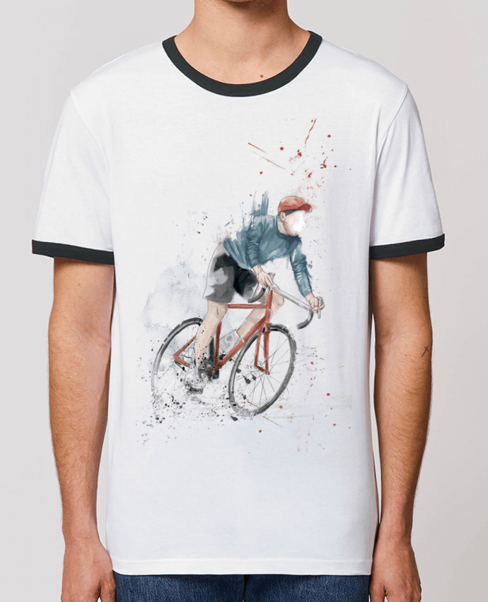 CAMISETA BORDES EN CONTRASTE UNISEX Stanley RINGER I want to Ride por Balàzs Solti