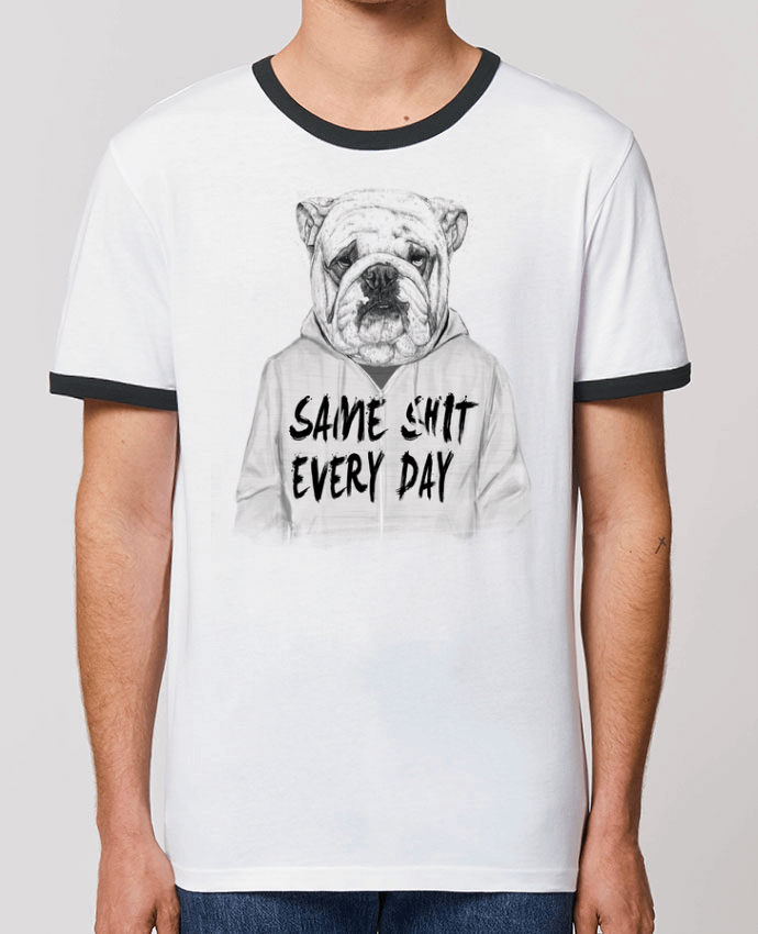 CAMISETA BORDES EN CONTRASTE UNISEX Stanley RINGER Same shit every day por Balàzs Solti