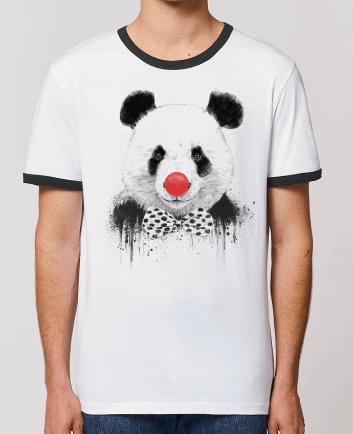 Unisex ringer t-shirt Ringer Clown by Balàzs Solti