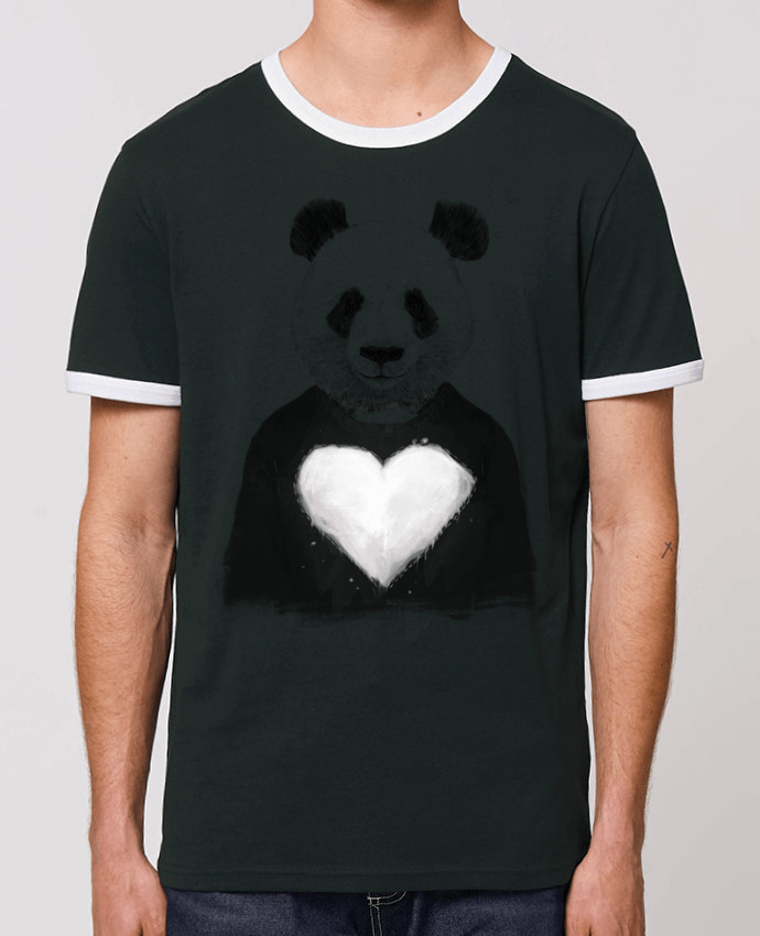 Unisex ringer t-shirt Ringer lovely_panda by Balàzs Solti