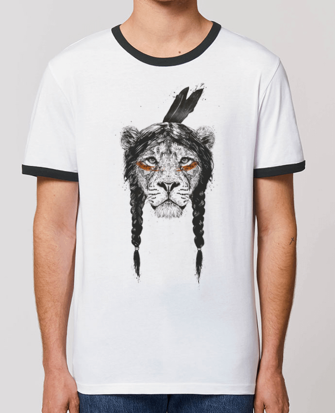 Unisex ringer t-shirt Ringer warrior_lion by Balàzs Solti