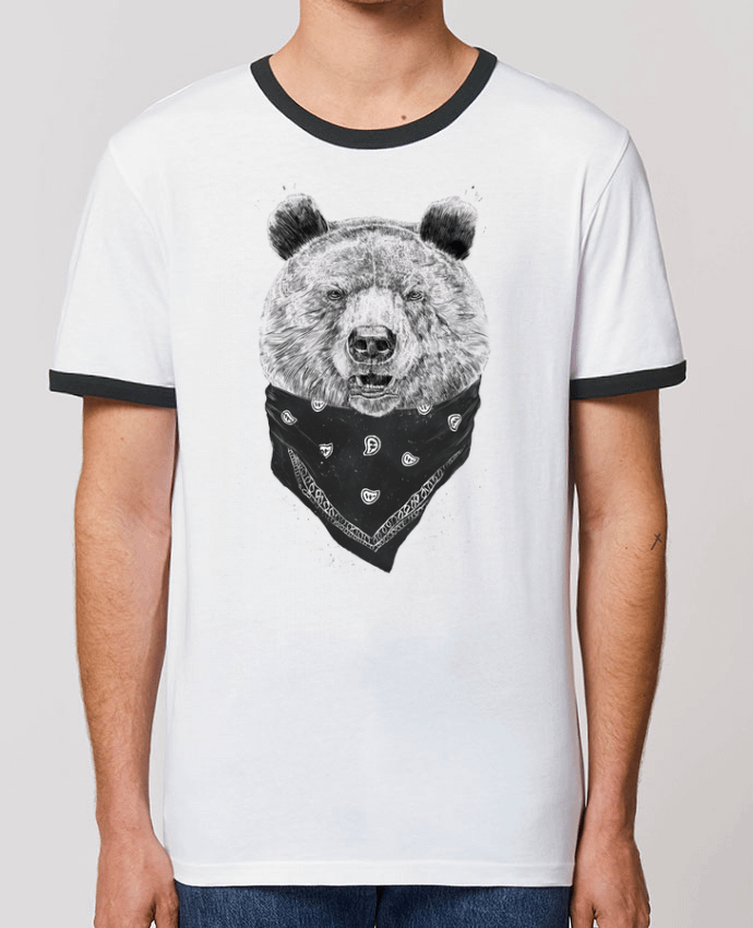 Unisex ringer t-shirt Ringer wild_bear by Balàzs Solti