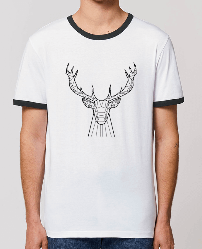 Unisex ringer t-shirt Ringer cerf animal prism by Yorkmout
