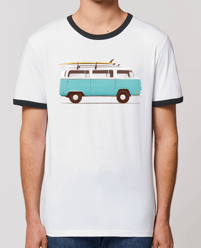 Unisex ringer t-shirt Ringer Blue van by Florent Bodart