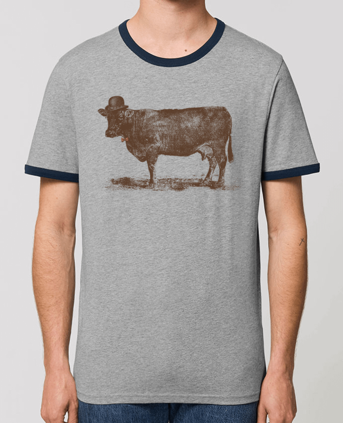 Unisex ringer t-shirt Ringer Cow Cow Nut by Florent Bodart