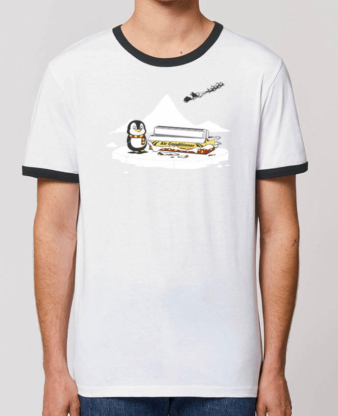 Unisex ringer t-shirt Ringer Christmas Gift by flyingmouse365