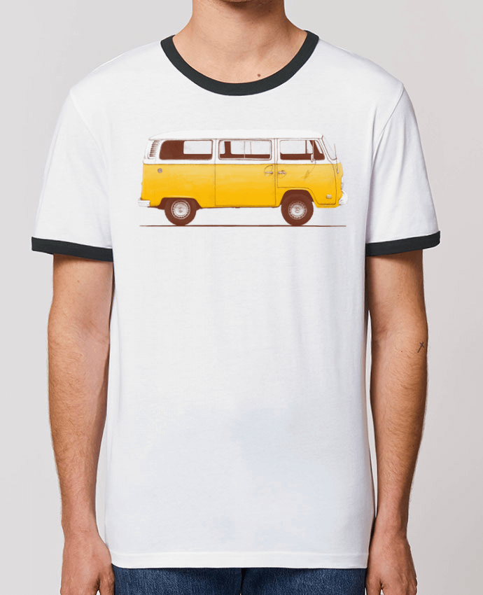 Unisex ringer t-shirt Ringer Yellow Van by Florent Bodart
