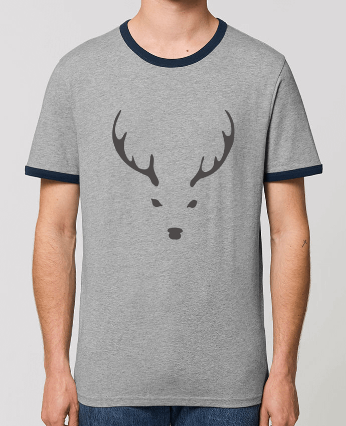 CAMISETA BORDES EN CONTRASTE UNISEX Stanley RINGER WHITE DEER por Morozinka