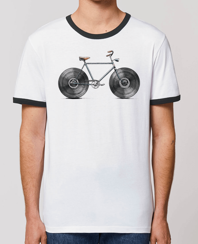 Unisex ringer t-shirt Ringer Velophone by Florent Bodart