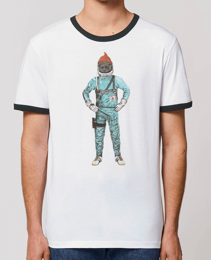 Unisex ringer t-shirt Ringer Zissou in space by Florent Bodart
