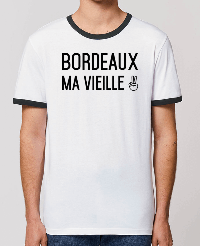 Unisex ringer t-shirt Ringer Bordeaux ma vieille by tunetoo