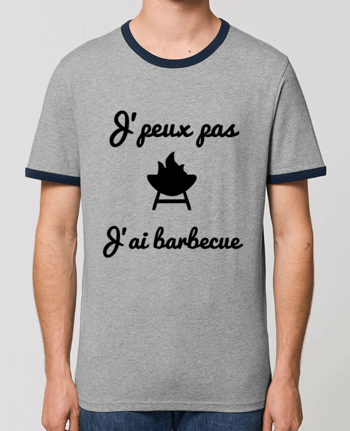 T-Shirt Contrasté Unisexe Stanley RINGER J'peux pas j'ai barbecue by Benichan