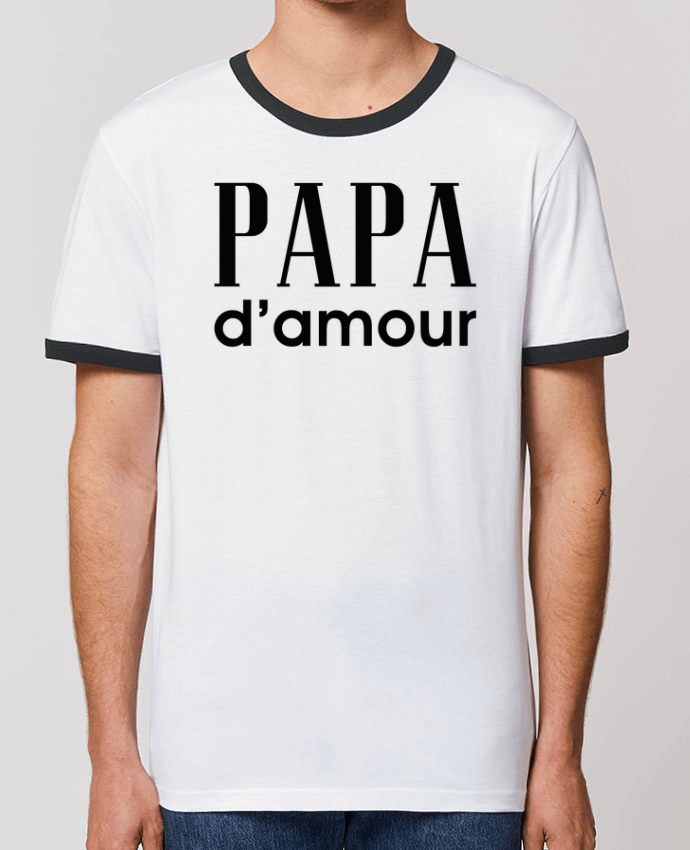 Unisex ringer t-shirt Ringer Papa d'amour by tunetoo
