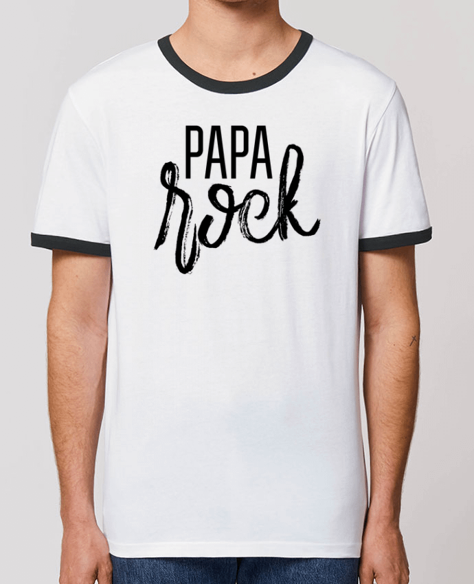 T-Shirt Contrasté Unisexe Stanley RINGER Papa rock by tunetoo