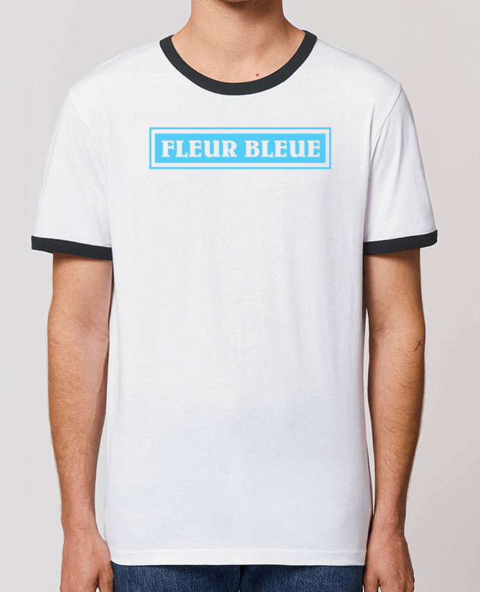 Unisex ringer t-shirt Ringer Fleur bleue by tunetoo