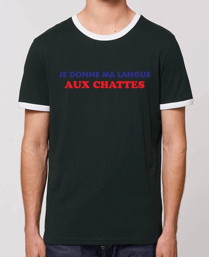 T-Shirt Contrasté Unisexe Stanley RINGER Je donne ma langue aux chattes by tunetoo