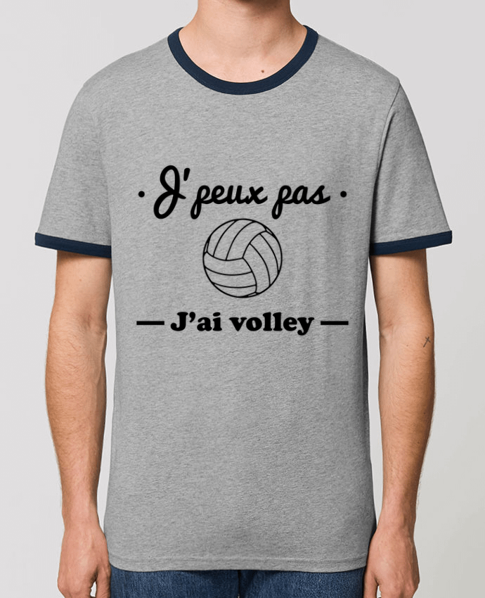 CAMISETA BORDES EN CONTRASTE UNISEX Stanley RINGER J'peux pas j'ai volley , volleyball, volley-ball por Benichan