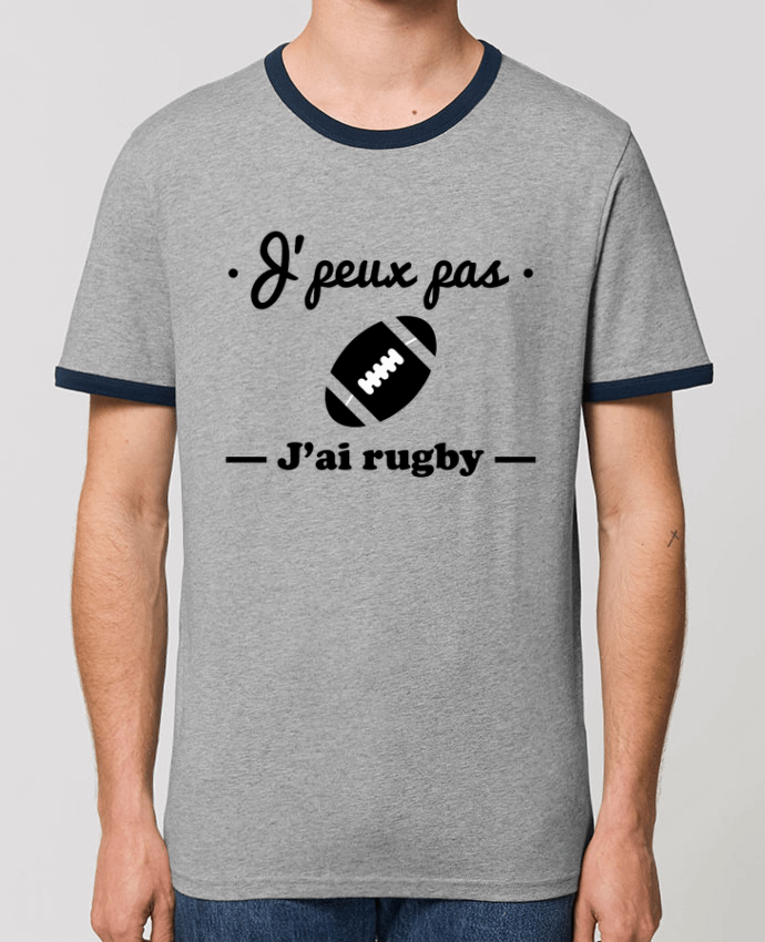 Unisex ringer t-shirt Ringer J'peux pas j'ai rugby by Benichan