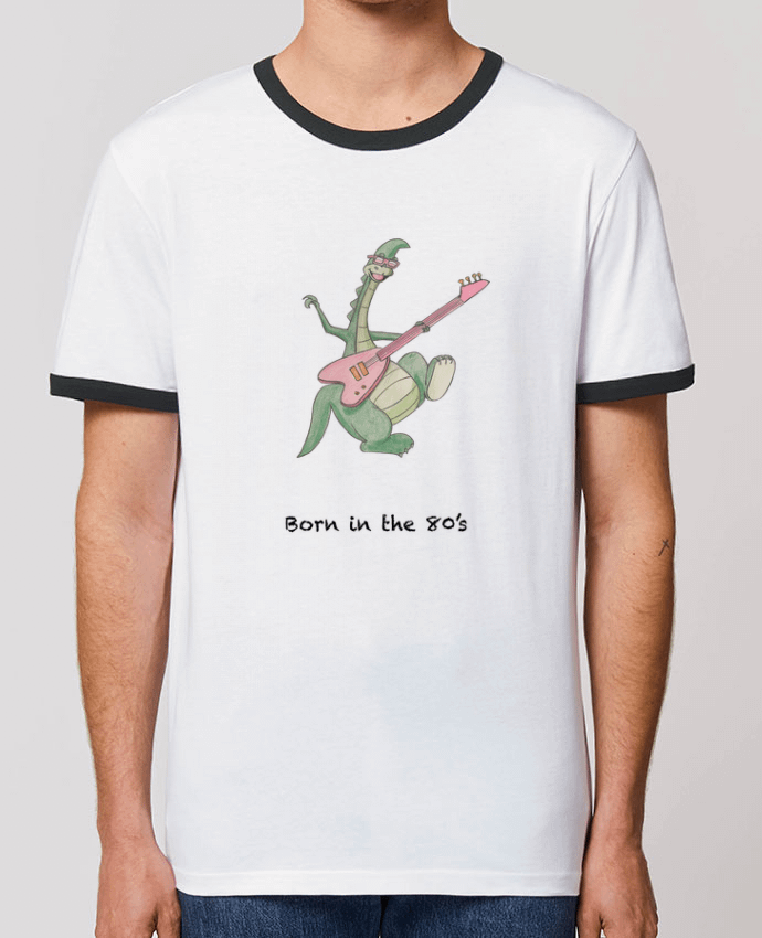 Unisex ringer t-shirt Ringer BORN IN THE 80's by La Paloma