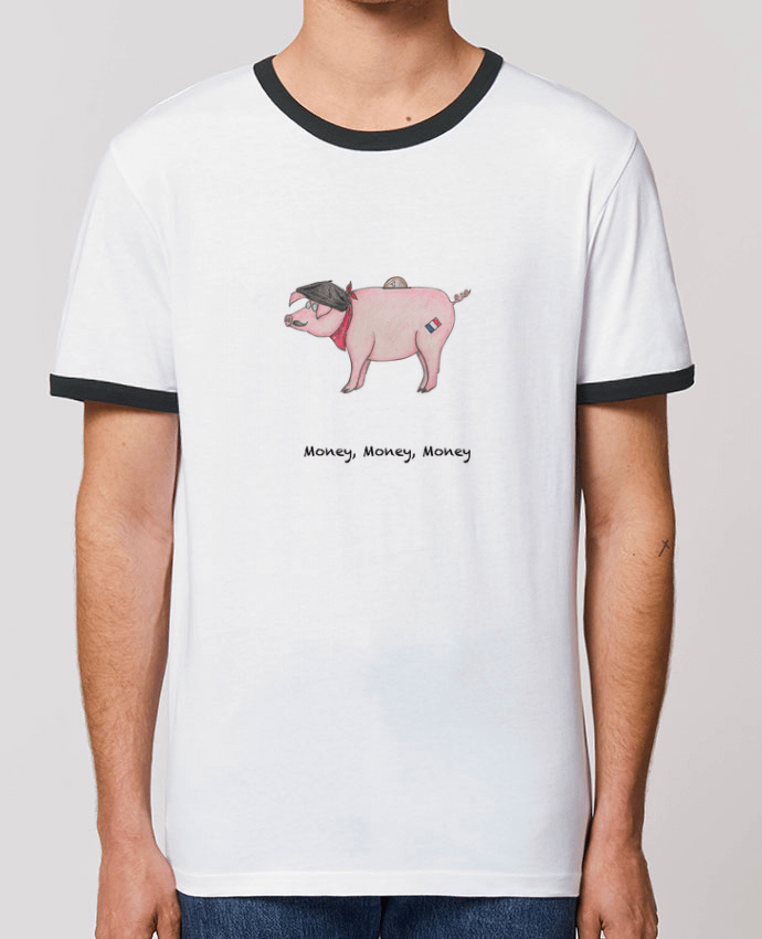 Unisex ringer t-shirt Ringer MONEY MONEY MONEY by La Paloma