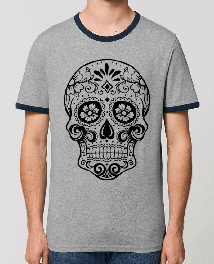 CAMISETA BORDES EN CONTRASTE UNISEX Stanley RINGER Tête de Mort por Freeyourshirt.com