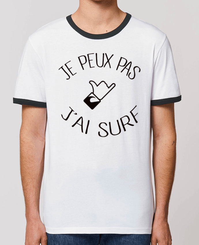 CAMISETA BORDES EN CONTRASTE UNISEX Stanley RINGER Je peux pas j'ai surf por Freeyourshirt.com