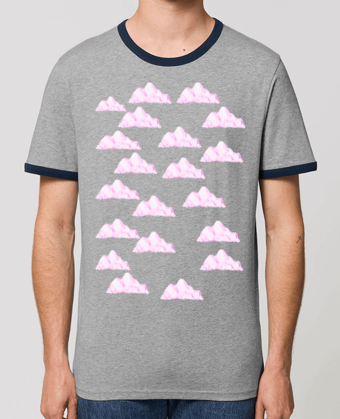 Unisex ringer t-shirt Ringer pink sky by Shooterz 