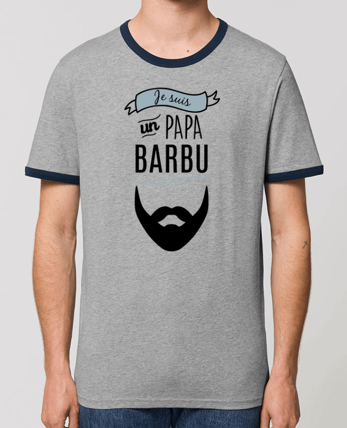 Unisex ringer t-shirt Ringer Je suis un papa barbu by La boutique de Laura